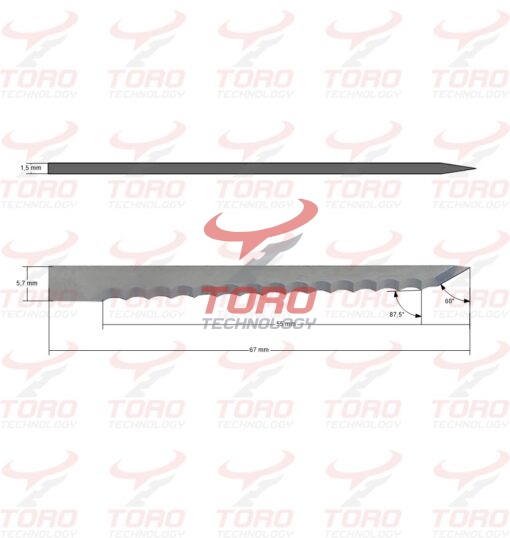Nóż Zund Z66 5200479 ostrze oscylacyjne płaskie wymiary schemat rysunek techniczny noża ostrza