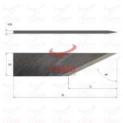 Knife Blade Mécanuméric 100610390 dimensions diagram technical drawing of the blade knife