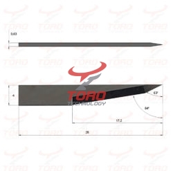 Nóż Mécanuméric 100610370ymiary schemat rysunek techniczny noża ostrza