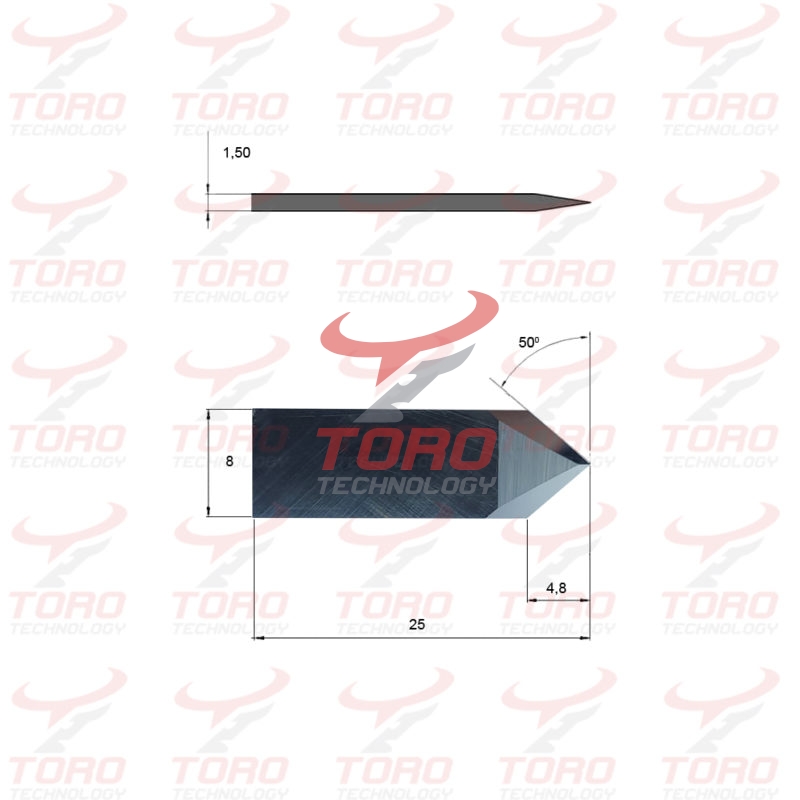 Nóż MultiCam 94-02466-910.301-S ostrze tangencjalne wymiary schemat rysunek techniczny noża ostrza