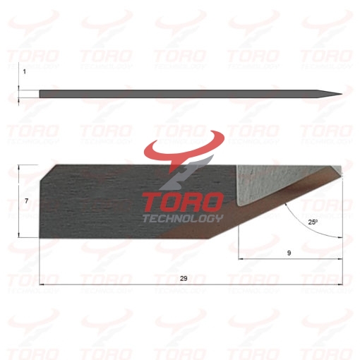 Elitron 135513 Oscillating Knife Blade dimensions diagram technical drawing of the blade knife