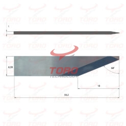 Nóż Jwei J331, ostrze Jingwei wymiary schemat rysunek techniczny noża ostrza