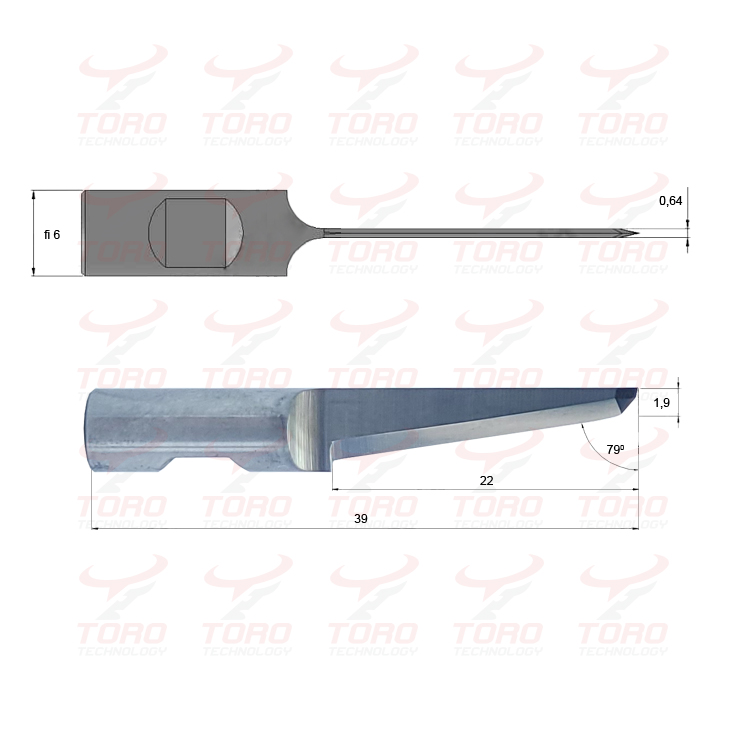 Nóż ostrze Esko SR6310 wymiary schemat rysunek techniczny noża ostrza