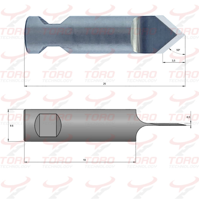 Esko DR6169A wymiary schemat rysunek techniczny noża ostrza