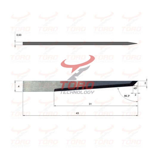 Mécanuméric 100610430 wymiary schemat rysunek techniczny noża ostrza