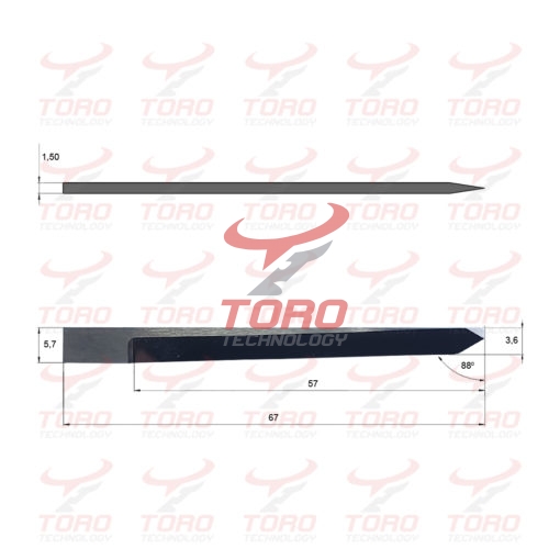 Mécanuméric 100610620 wymiary schemat rysunek techniczny noża ostrza