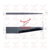 Nóż Gunnar GZ61 ostrze oscylacyjne wymiary schemat rysunek techniczny noża ostrza
