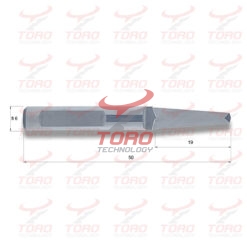 TT-D6-19-W90 Dvoucestný oscilační nůž Oboustranná čepel CNC weldon rozměrové schéma technický výkres čepelového nože