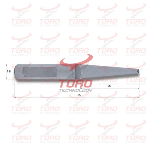 TT-D6-25-W90 Nóż oscylacyjny dwukierunkowy Ostrze dwustronne CNC weldon wymiary schemat rysunek techniczny noża ostrza