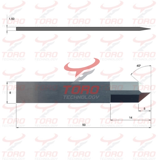 TT-F15-3001 wymiary schemat rysunek techniczny noża ostrza