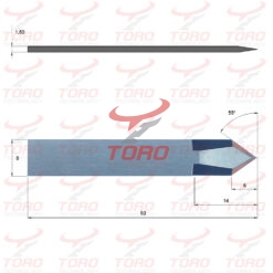 Messer TT-F15-0907, Maßdiagramm, technische Zeichnung der Klinge
